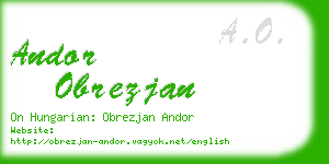 andor obrezjan business card